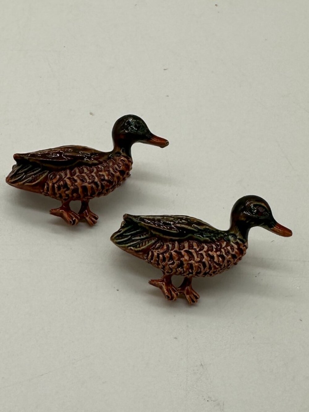 Vintage Gerry 2 Mallard Duck Pins Brooches Jewelry 1 " x 1/2 '